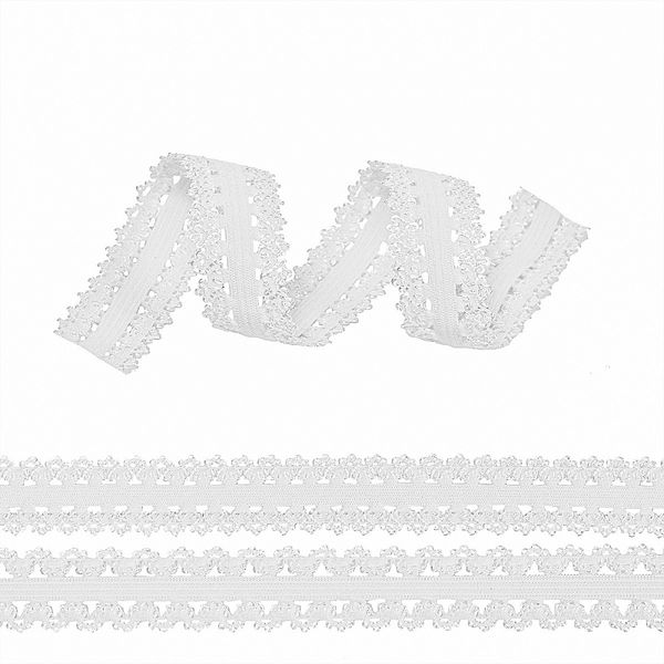 Резинка бельевая (ажурная) 20.0 мм / 6±0.5 метров, RB04 белый F101