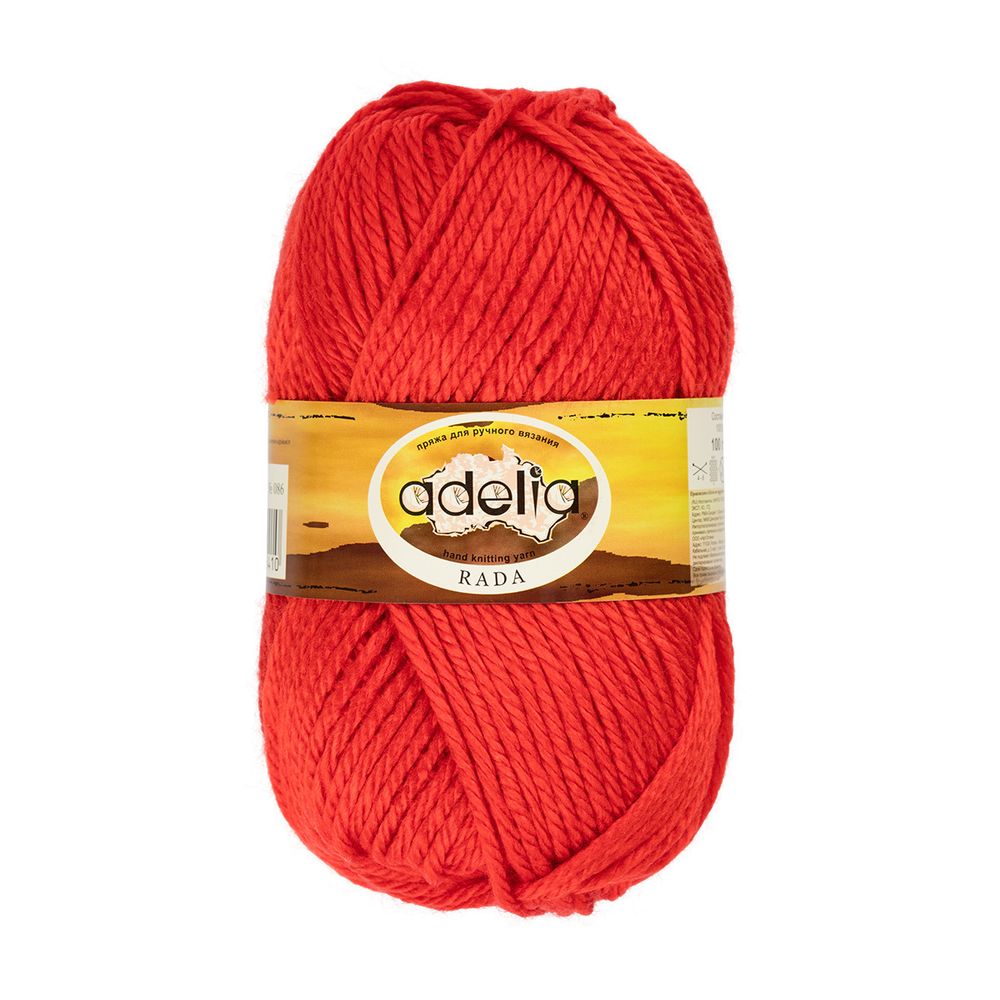 Пряжа Adelia Rada / уп.10 мот. по 100г, 80м, 086 яр.красный