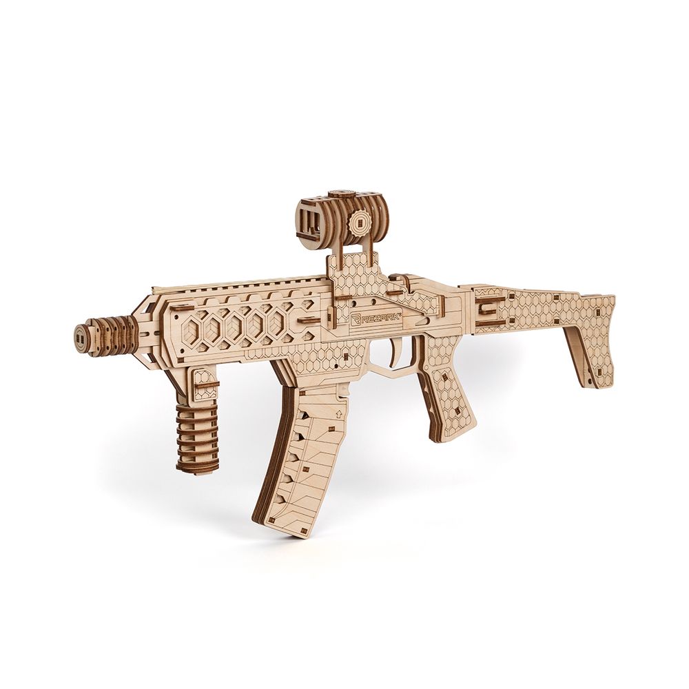 Пазл 3D, серия Оружие 128 элемент, Резинкострел Пистолет-пулемёт, Rezark PTT-06