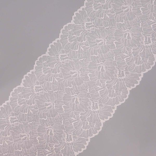 Кружево бельевое эластичное 240 мм / 13.72 м, цв. C501 белый