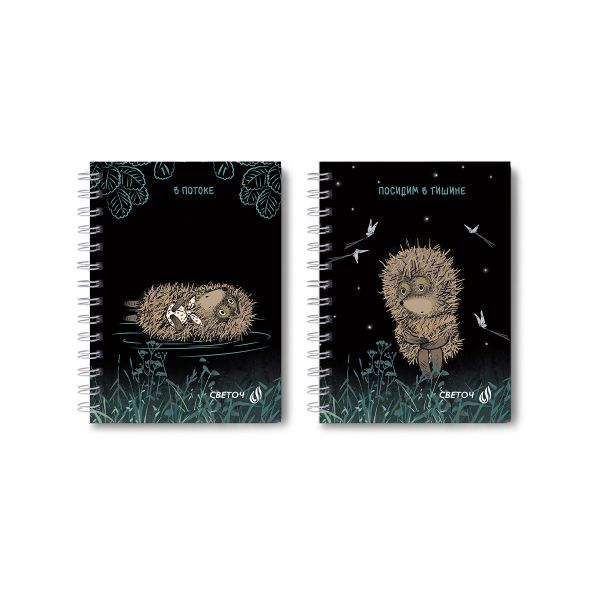 Записная книжка с твердым переплетом, матовая ламинация (лицензия), на гребне A6 120 л. 4 шт клетка, Всё туманно 01590, ЗК225 Светоч