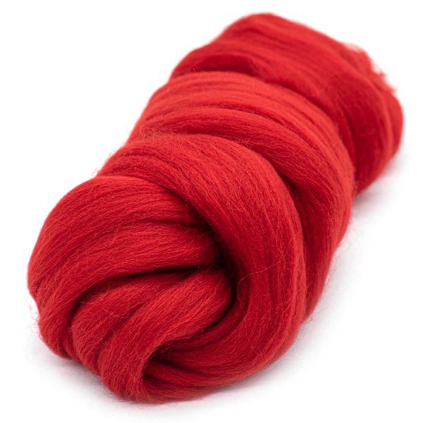 Шерсть для валяния Камтекс Лента для валяния п/тонкая 1х50 г, (25-28 мкр), 2.1 м, 046 красный, 614644-22