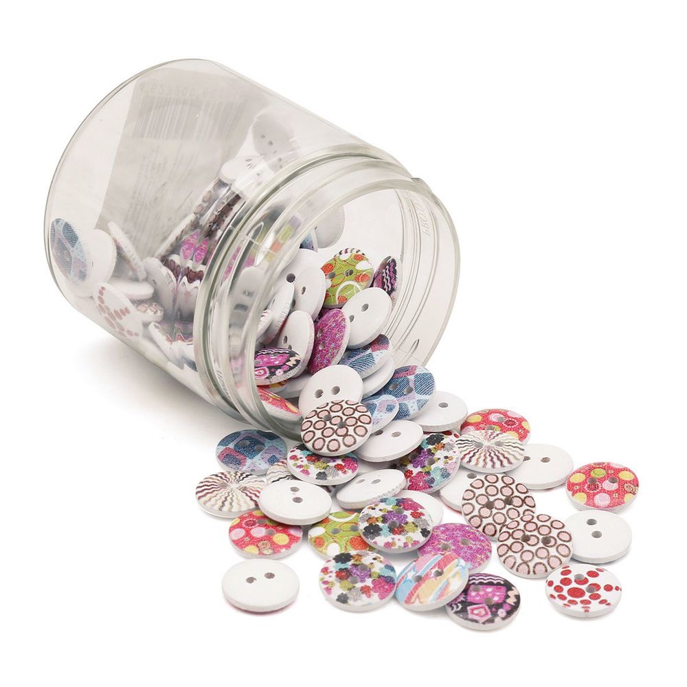 Украшения декоративные пуговицы деревянные Орнаменты №3, 15 мм, 100 шт