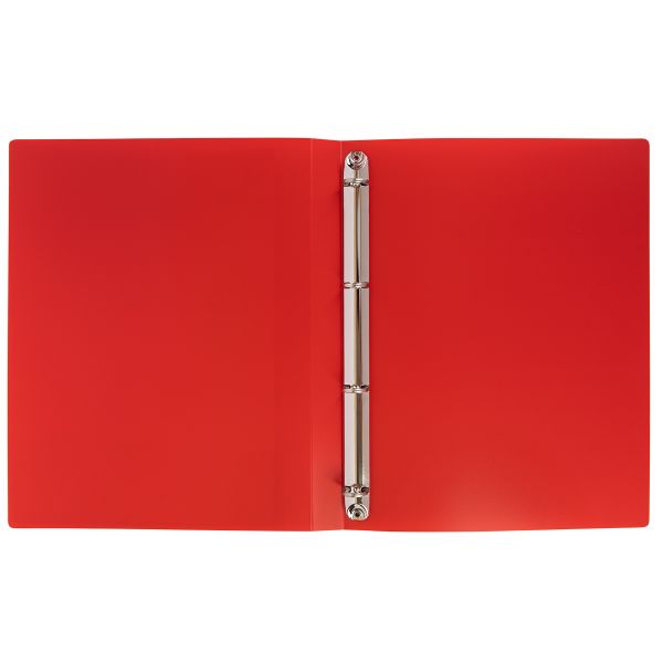 Папка-портфолио школьника на 4 кольцах A4 700 мкм 25 мм, песок, 1 шт, красный LNKP-023, Лео