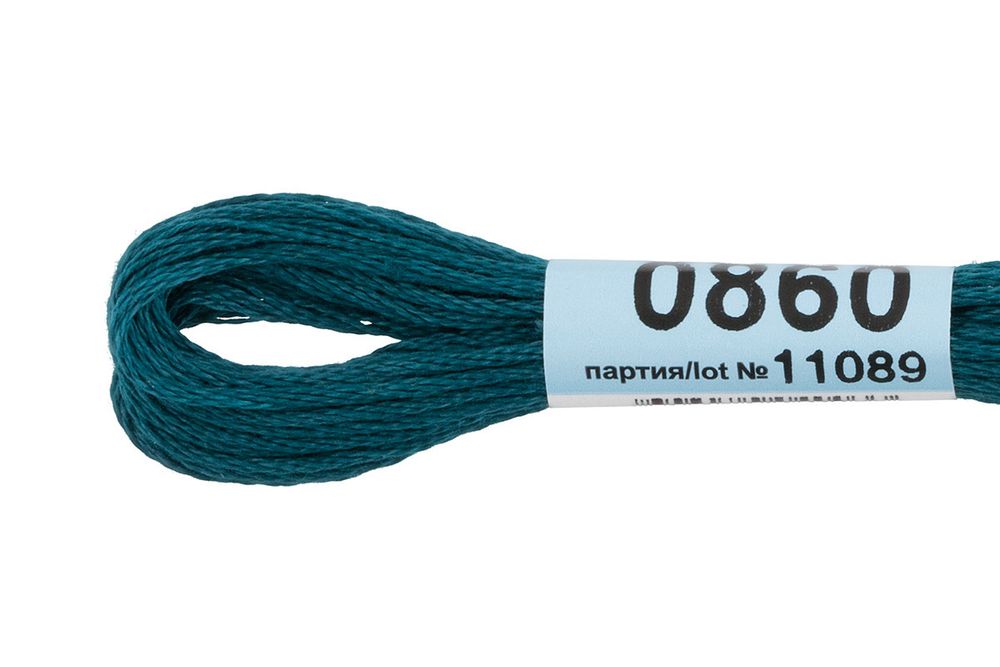 Мулине Gamma 100% хлопок, цв.0860 т.т.мор.волна, 24 мотка по 8 метров