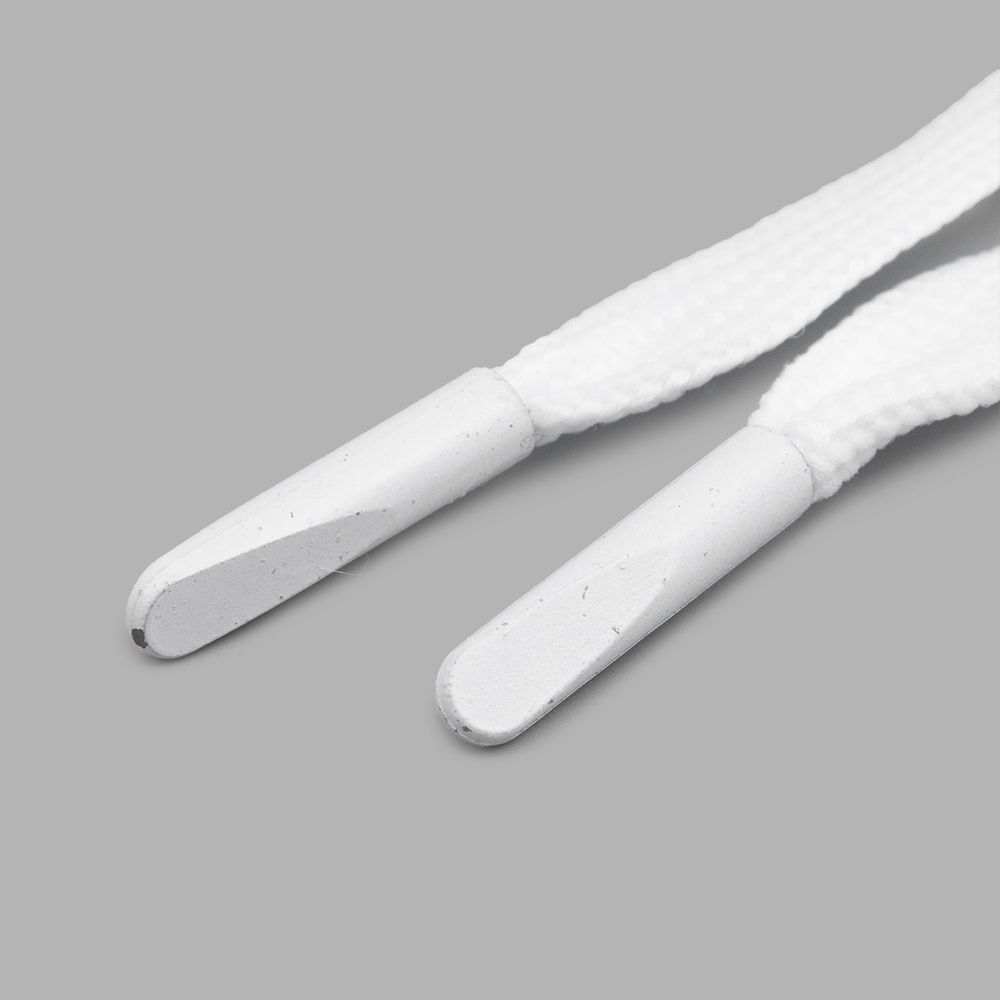 Шнурки плоские с металлическим наконечником 10.0 мм / 100 см, 1 пара (2 шт), белый, 6220-0134
