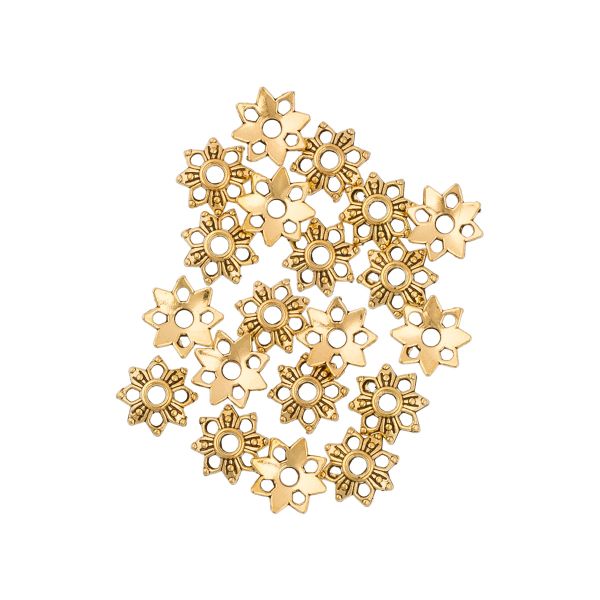 Розетки для бус 9 мм, 20 шт, 02 под золото, Zlatka MFR-16