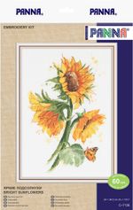 Набор для вышивания нитками Panna, Яркие подсолнухи, 24х34,5 см