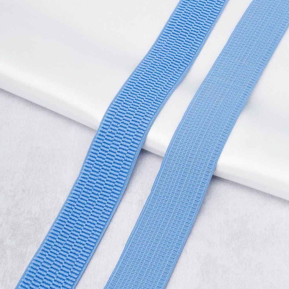 Резинка для подтяжек (помочная) 36.0 мм / 20 метров, 4378Л, 67% п/э, 33% латекс, голубой, 0С756Л-Г50