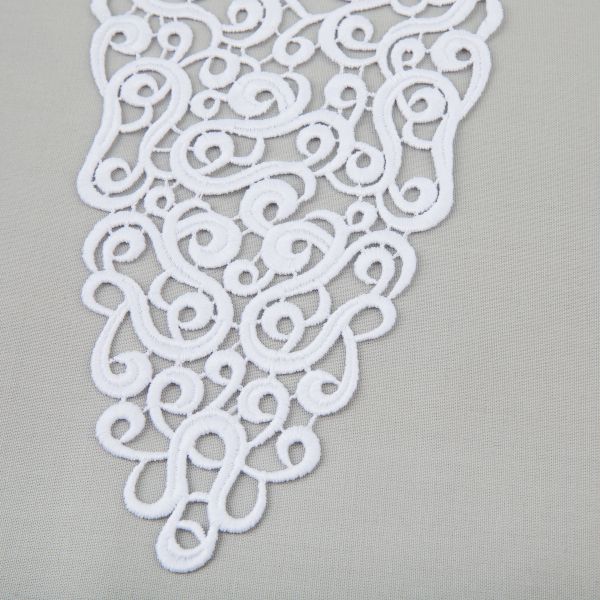 Пришивная кружевная вставка 210 мм, гипюр, 10 шт, Турция, белый, Gamma GIC-34-01