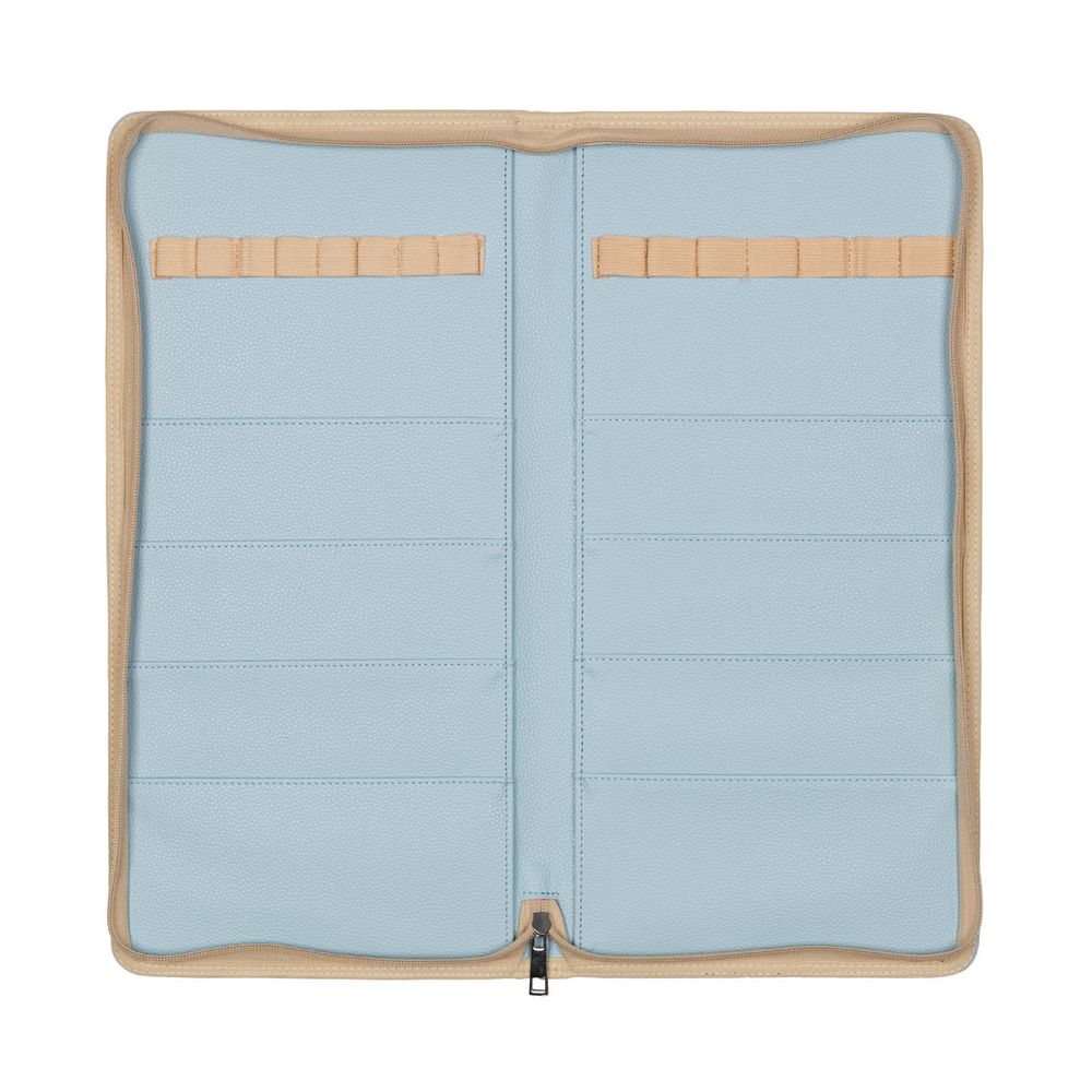 Органайзер для спиц и крючков кожзаменитель 43х21х2 см, 04 голубой, Gamma OGN-04