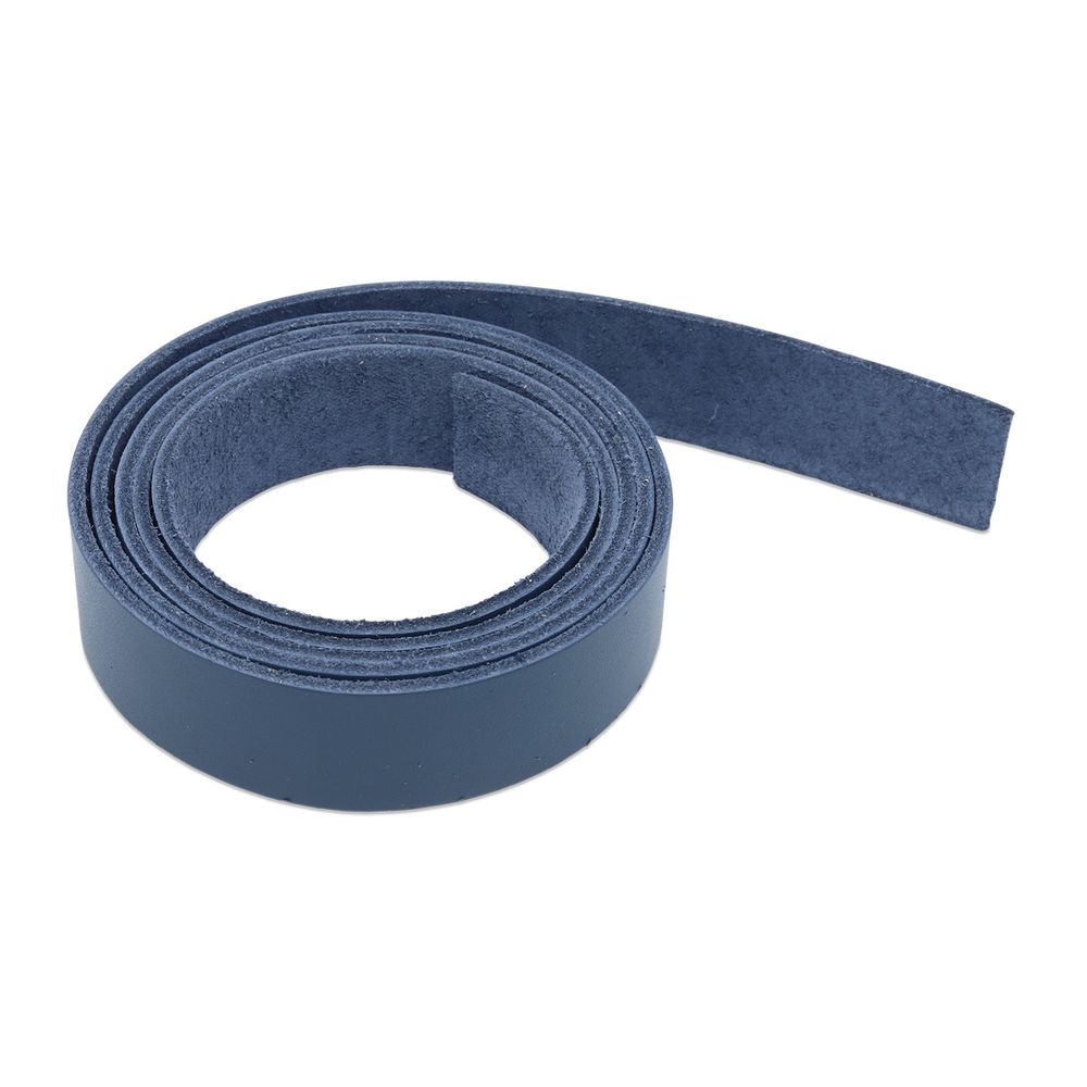 Полоса-ремень 110х2 см ± 1 мм 100% кожа, светло-синий