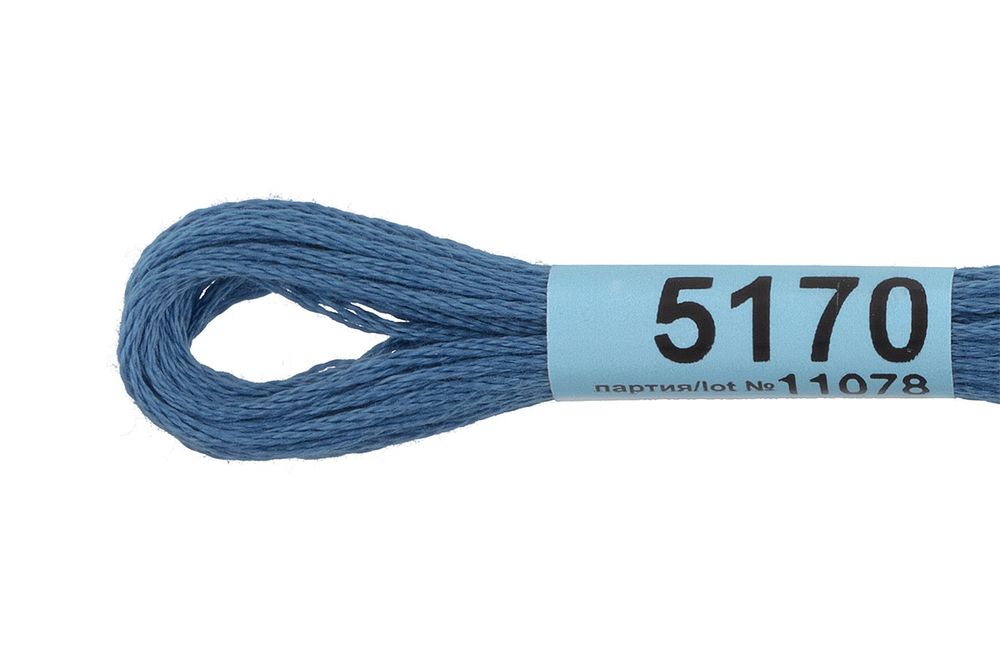 Мулине Gamma 100% хлопок, цв.5170 сине-серый, 24 мотка по 8 метров