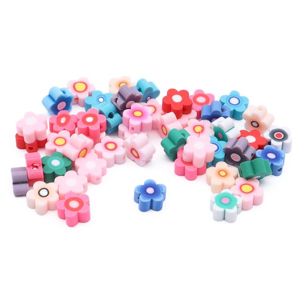 Бусины полимерная глина набор Цветочный микс, 50 шт/упак, Astra&Craft, ZZ1327