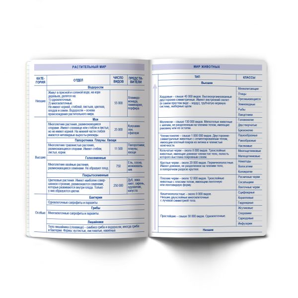 Тетрадь со справочным материалом Остров легенд, сплошной лак, A5+ 48 л. на скобе 65 г/м², белизна 100 %, 10 шт, клетка, 01312 Остров легенд Биология, Светоч Т143