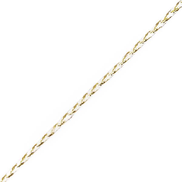 Шнур отделочный плетеный ⌀4.0 мм / 30 метров, белый/золото, С953Г7