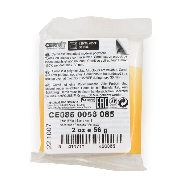 Полимерная глина запекаемая Cernit Pearl 56 гр (085 жемчужно-белый), CE0860056