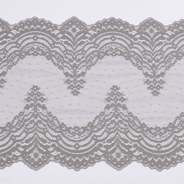Кружево бельевое эластичное 230 мм / 10 м, 8036, цв.F310 серый, Kruzhevo