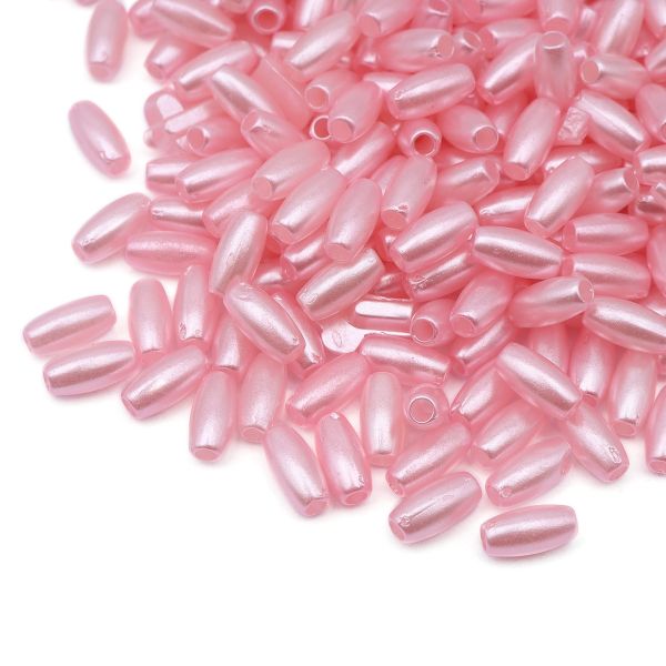 Бусины пластик (жемчуг) 3х6 мм, 15 г, Astra&Craft (розовый), 4AR293/294