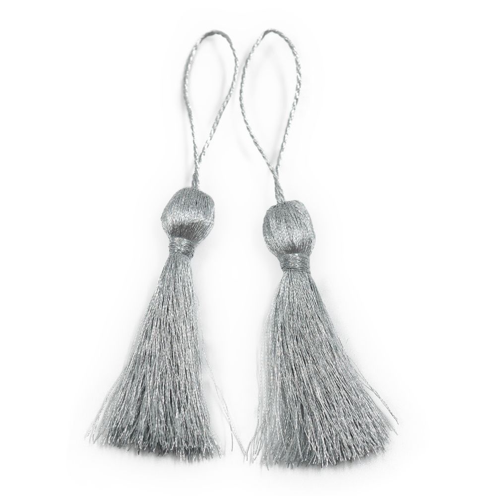 Кисти шторные 70.0 мм, метанит, серебро, 5 шт