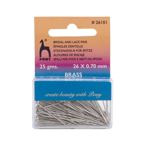 Булавки портновские 0.7 мм, l=26 мм, сталь, 25гр Pony, 26101