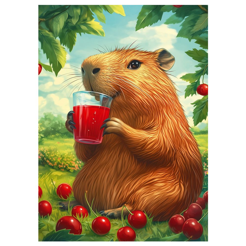 Пазл 120 элементов, PZL-120/02 Капибара в вишневом саду, Фрея