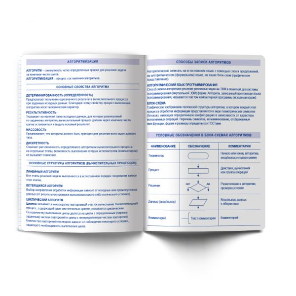 Тетрадь со справочным материалом Кристалл тайного, глянц.ламинация, A5 48 л. на скобе 65 г/м², белизна 100% 10 шт клетка, 01831 Кристалл тайного Информатика, Светоч Т282