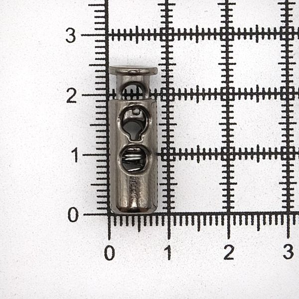 Фиксатор (зажим) для шнура пластик 2 отв., ⌀4.4 мм, 24х8 мм, цилиндр, под металл (черный никель), 200 шт