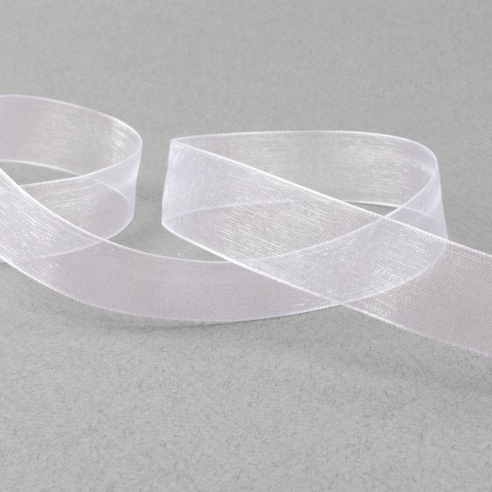 Лента капроновая (органза) 20.0 мм / 22.8±1 метра, 001 белый, Blitz OR-20
