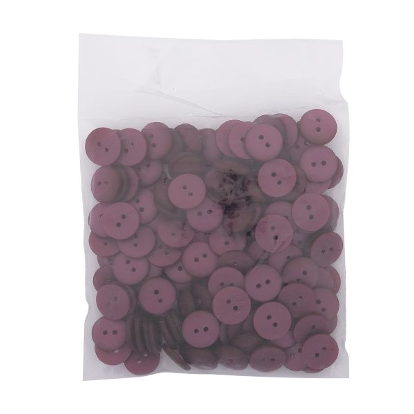 Пуговицы на 2 прокола 22L (14мм), пластик (col.23 сливовый), CR-K18M, 144 шт
