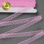 Кружево отделочное в стиле "трикотаж" 12 мм диз. 276, цв.12 розовый, уп. 27,4 м