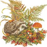 Алмазная (кристальная) мозаика Фрея, Ежик в лесу, 35х35 см