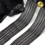 Кружево стрейч (эластичное) 50 мм / 10 метров, TBY.8035, цв.02 черный, Kruzhevo