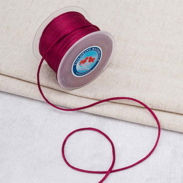Шнур атласный корсетный ⌀2.0 мм / 50 метров, 3088 бордовый