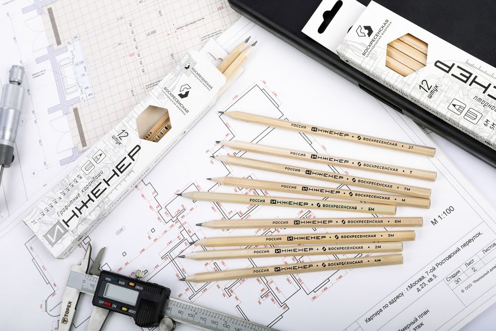 Карандаш чернографитный (набор) ИНЖЕНЕР ассорти 4х12 шт, 2Т(2Н), Т(Н), ТМ(НВ), ТМ(НВ), ТМ(НВ), ТМ(НВ), М(В), 2М(2В), 3М(3В), 4М(4В), 5М(5В), 6М(6В), ВКФ 12B-1240
