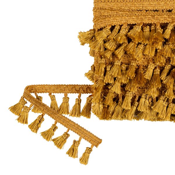Бахрома отделочная 45.0 мм / 10 метров, с кистями, 112 золотистый, Gamma 444