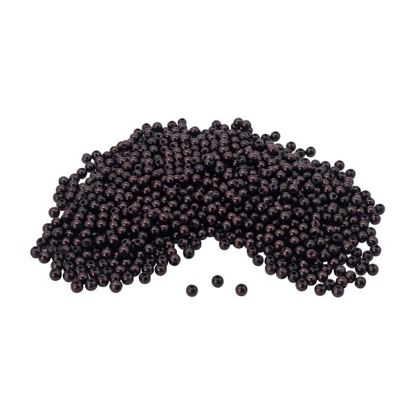 Бусины пластик под жемчуг ⌀4 мм, 25 г, цветные, т.коричневый, Astra&Craft