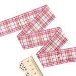 Лента Шотландка с люрексом 30 / 25м (малиновый/белый), С3301Г17