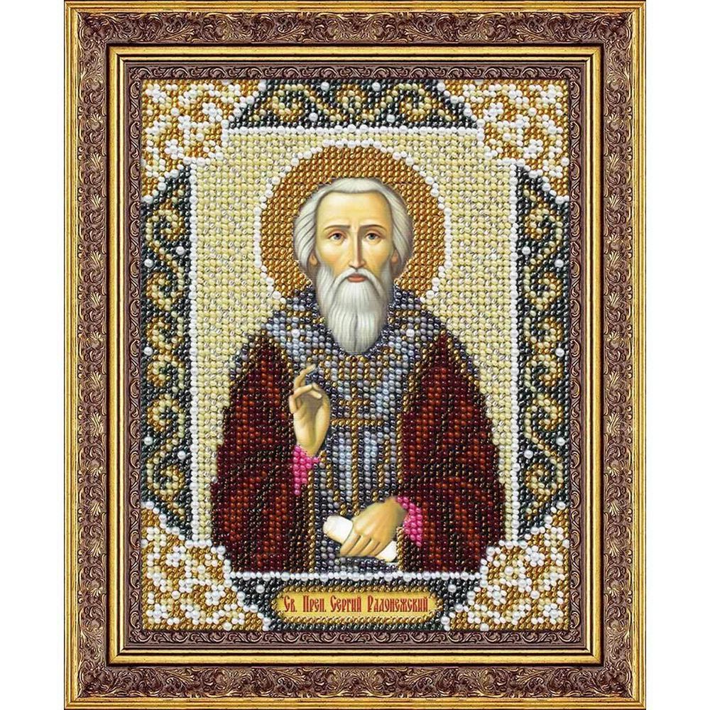 Набор для вышивания бисером Паутинка, Св. Преп. Сергий Радонежский 14х18 см