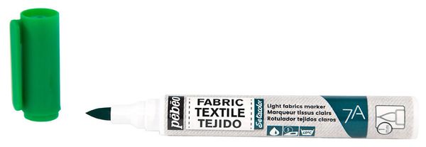 Маркер для светлых тканей 7A Light fabric 1 мм, перо круглое, 6 шт, 803411 Зеленый, Pebeo