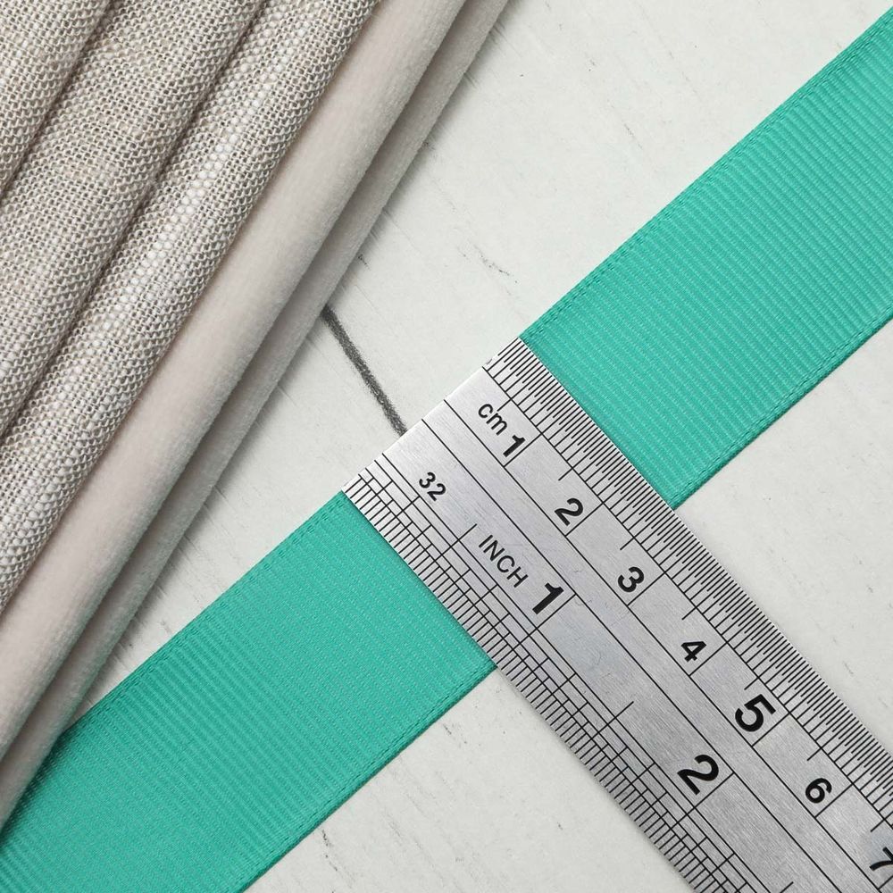 Лента репсовая (в рубчик) 25.0 мм, 121 бирюзовый, уп.18,28 м