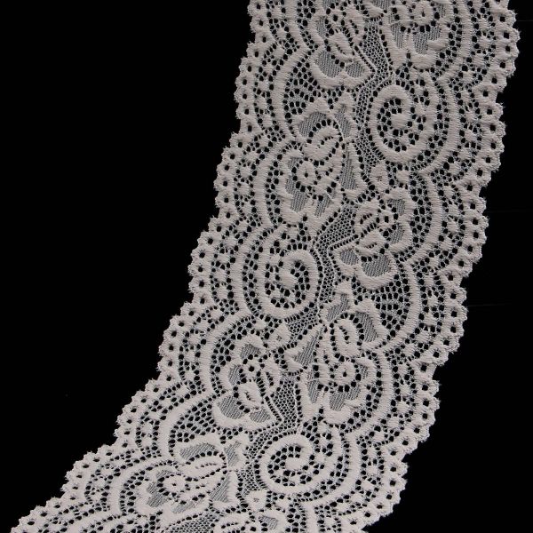 Кружево эластичное (стрейч) 100 мм / 13.71 метров, C571 молочный