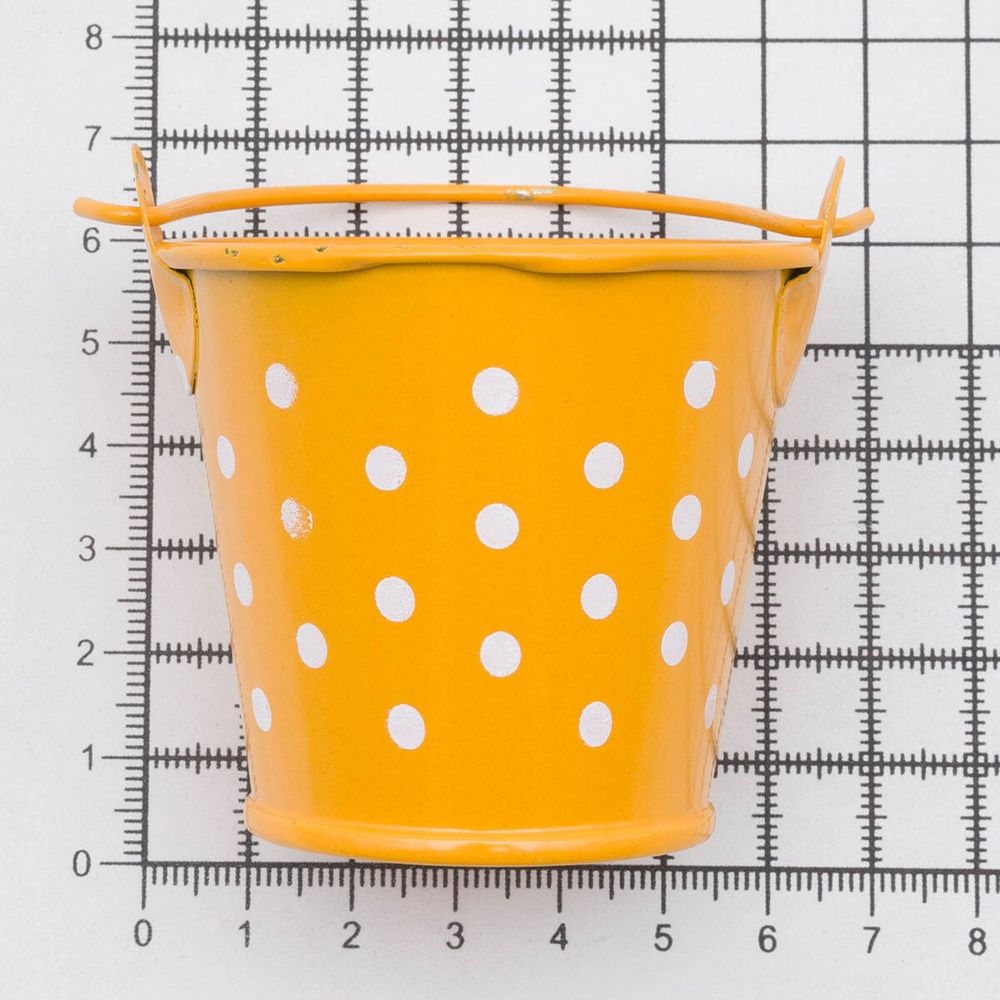 Ведро в горошек 6х5,3см (желтый), AR004-1