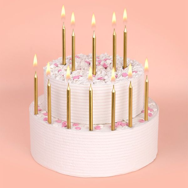 Набор свечей для торта 28.8 г 0.5 см, 12х24 шт, 01_под золото, Boomzee BCD-41