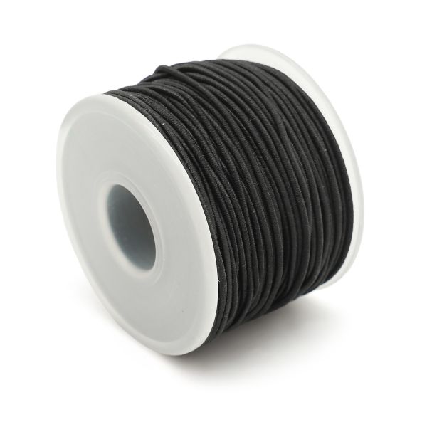 Резинка шляпная (шнур эластичный) ⌀1.0 мм / 30 метров, 0370-1100, цв.черный