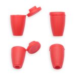 Наконечник для шнура пластик Колокол ⌀6/9 мм, 14х11 мм, ПП ярко-красный, 27106-Н, 100 шт