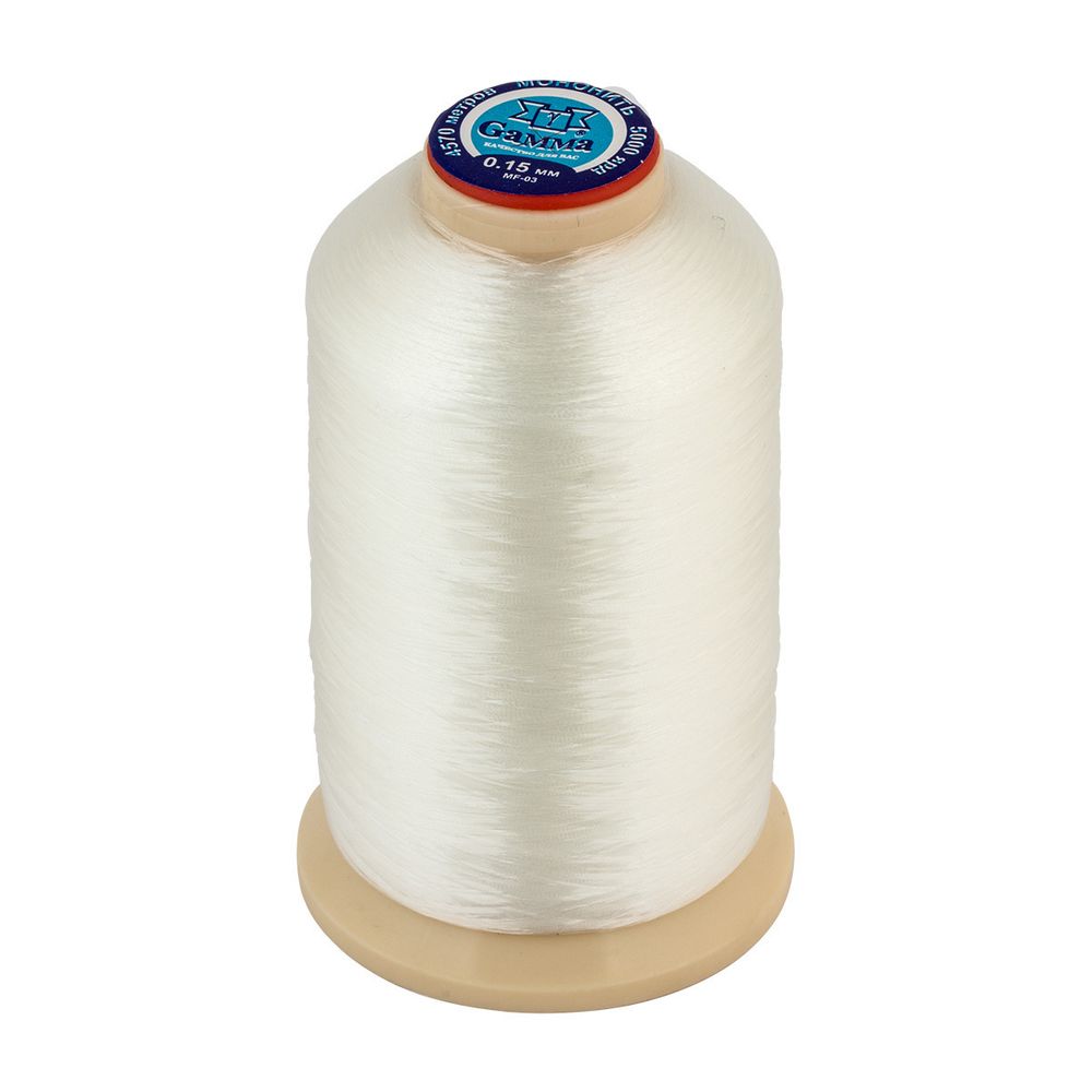 Нить прозрачная (мононить) 0.15 мм / 4570 метров, белый, Gamma MF-03