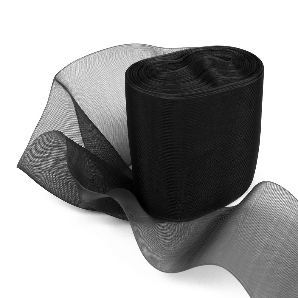Лента капроновая (органза) для бантов 80.0 мм / 25±1 метров, черный, Gamma С 3628