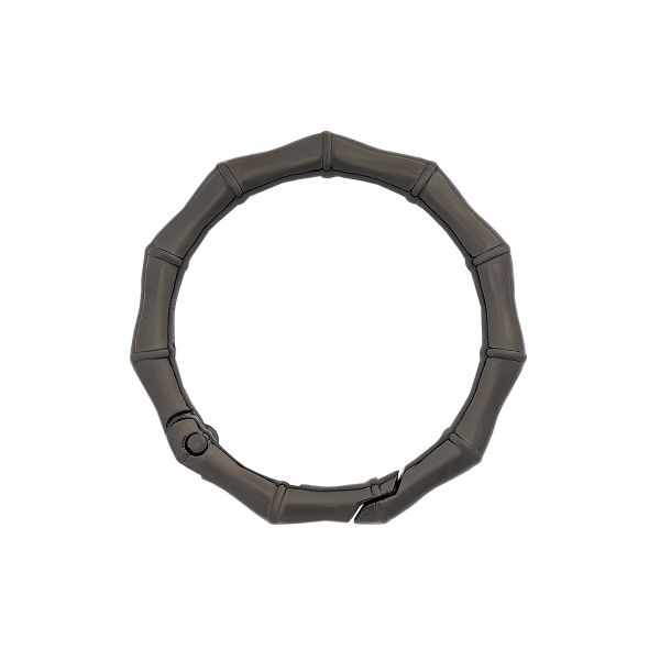 Карабин металл кольцо ⌀38 мм, декоративный, олово (черный никель), MB_2231, 6 шт