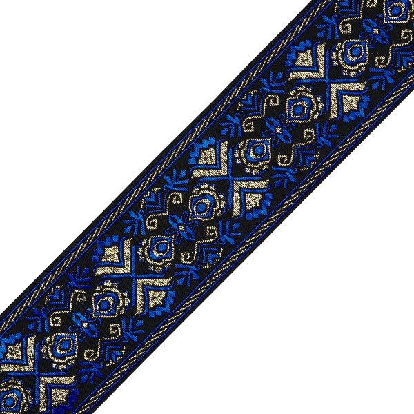 Лента (тесьма) жаккардовая 50.0 мм / 7.32 метра, синий, 402088